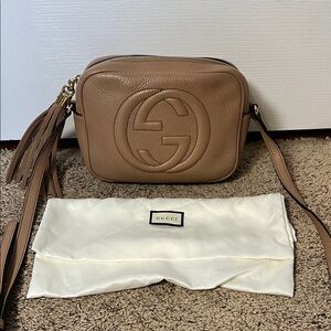 3258 Gucci Brown Leather Crossbody Bag